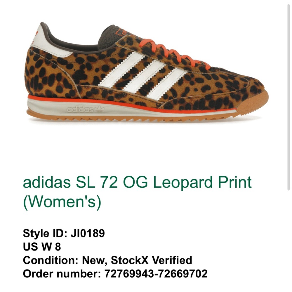 Adidas SL 72 OG Leopard Print Sneakers - Brown, Black, and White